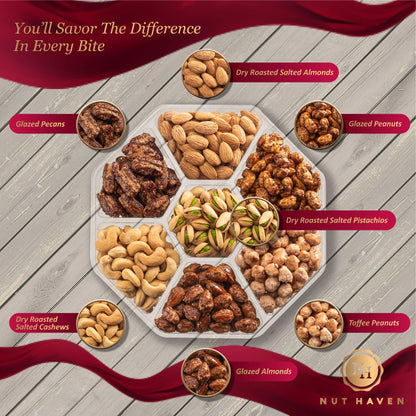 Fathers Day Nuts Gift Basket - Assortment of Sweet & Roasted Salted Gourmet Nuts - Food Gift Box for Dad, Him, Husband, Christmas, Father's Day, Mother's Day, Sympathy, Family, Men & Women