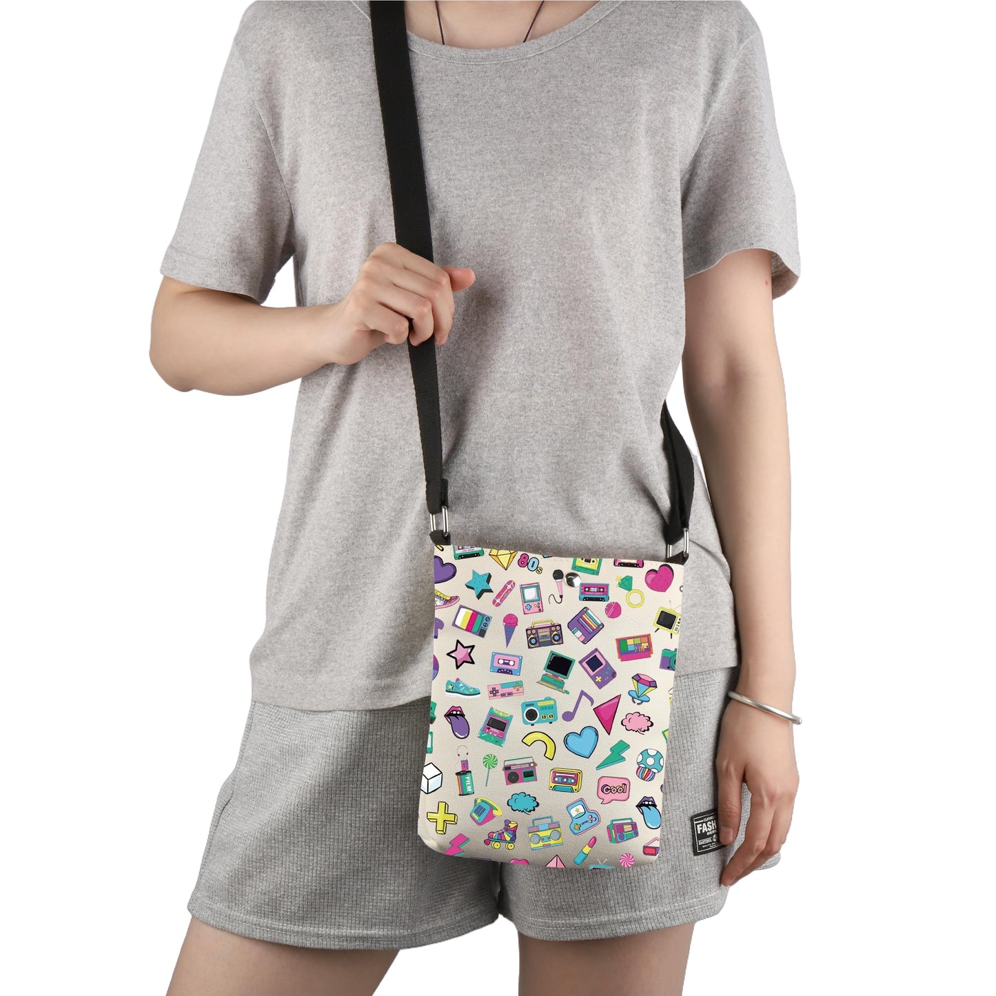 G2TUP 80s Lover Gift 80s Retro Crossbody Bag I Love 80s Travel Bag Back To The 80s Gift