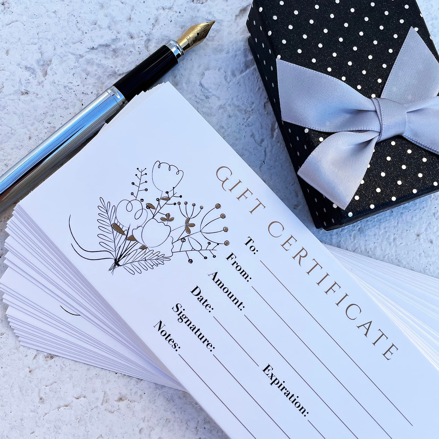 CLEVER SIGNS 100 Blank Gift Certificates – Great for Small Business, Restaurant, Spa, Makeup, Hair Beauty Salon, Wedding, Holiday, Christmas, Birthday