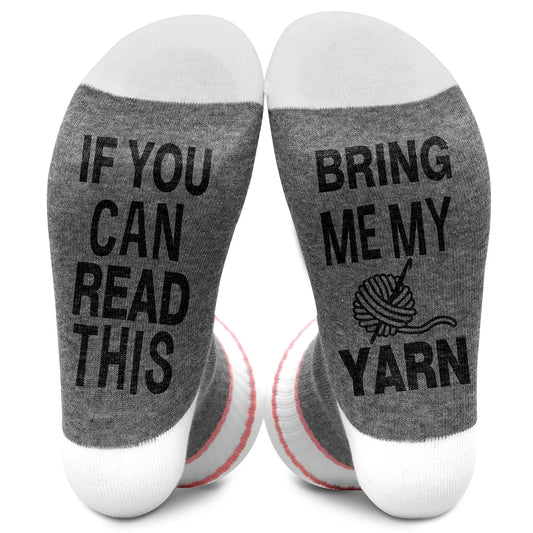 If You Can Read This Socks, Bring Me My Yarn Socks Gifts, Knitting Gifts for Women Mom Grandma on Birthday Christmas