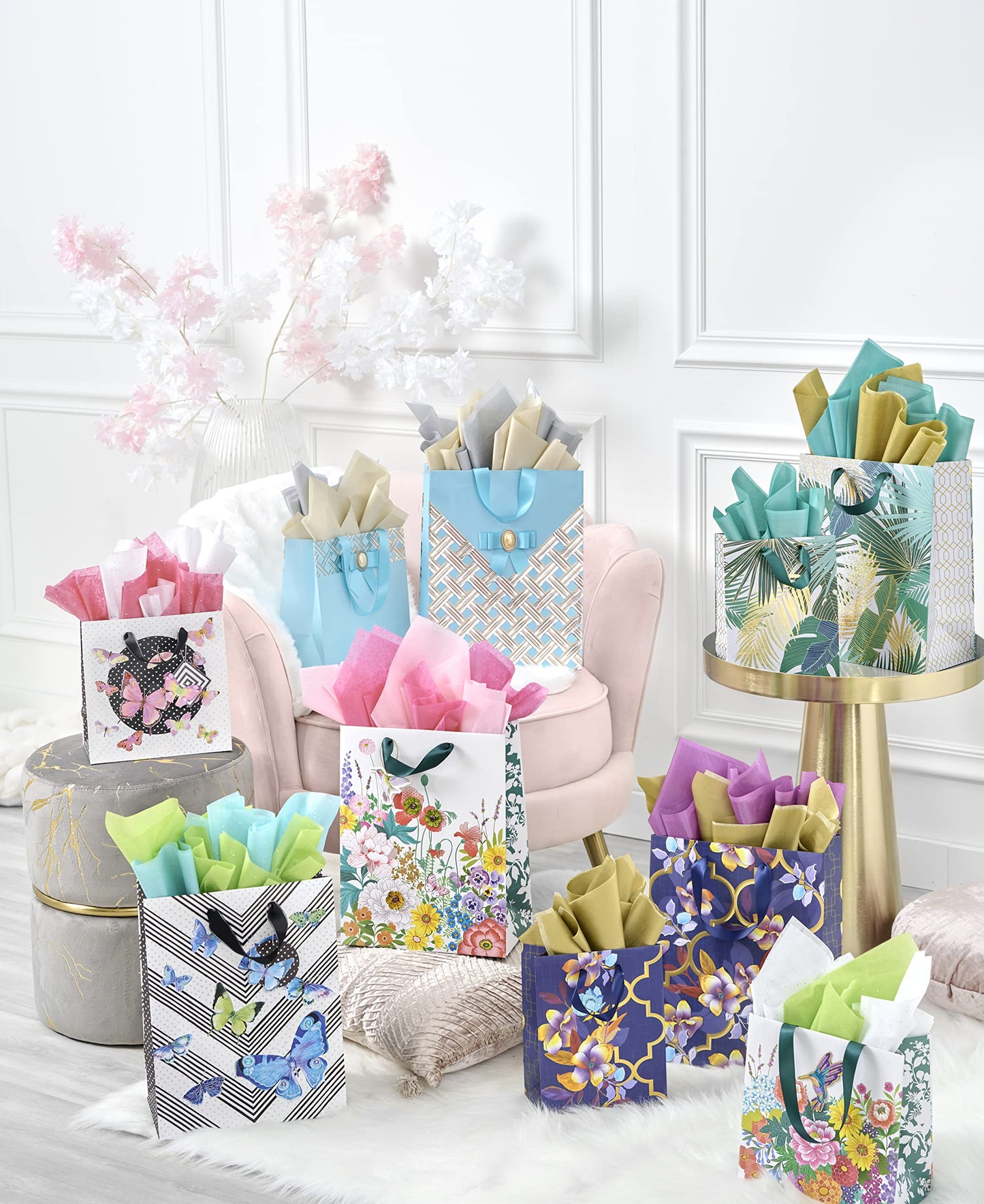 Papyrus 13" Large Gift Bag (Tropical) for Birthdays, Weddings, Bridal Showers, Baby Showers and All Occasions (1 Bag)