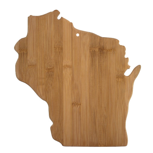 Totally Bamboo Wisconsin State Shaped Bamboo Serving and Cutting Board