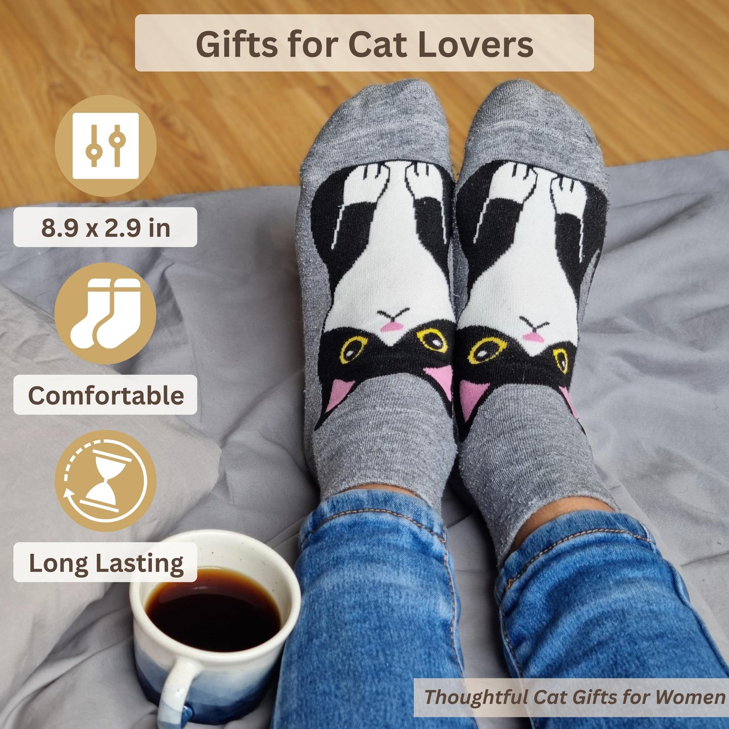 Luxury Cat Lover Gifts for Women, Cat Mom Gifts for Women, 8pc Cats Themed Gift Set with Premium Blanket & Shatterproof Steel Tumbler, Crazy Cats Lady Gift Box for Birthday & Mothers Day