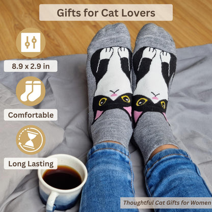Luxury Cat Lover Gifts for Women, Cat Mom Gifts for Women, 8pc Cats Themed Gift Set with Premium Blanket & Shatterproof Steel Tumbler, Crazy Cats Lady Gift Box for Birthday & Mothers Day