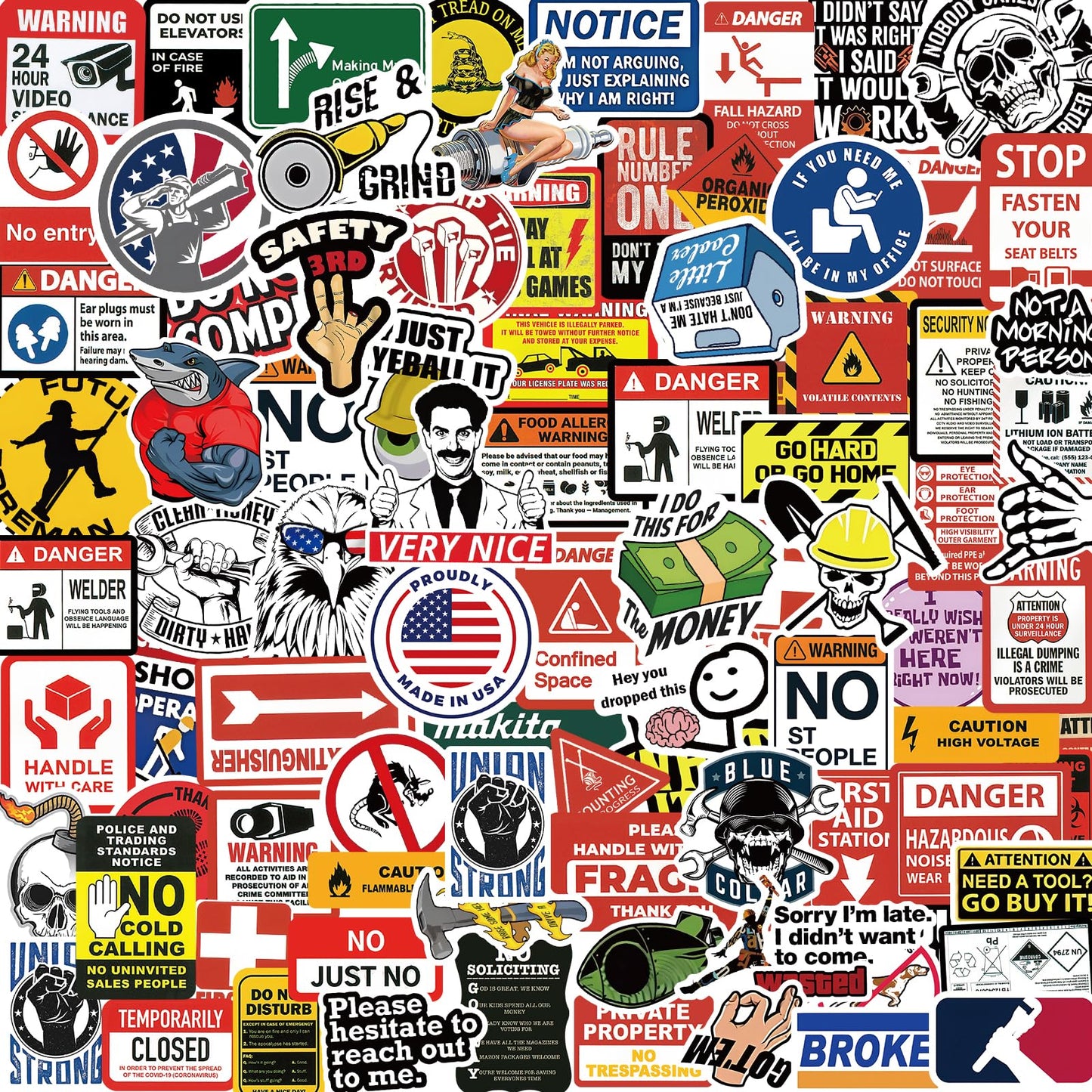 160Pcs Funny Blue Collar Hard Hat Stickers for Adults/Men - Hardhat Gifts Accessories for Construction, Welding, Electrician, Mechanic - Fit Welding, Tool Box, Helmet, Water Bottles