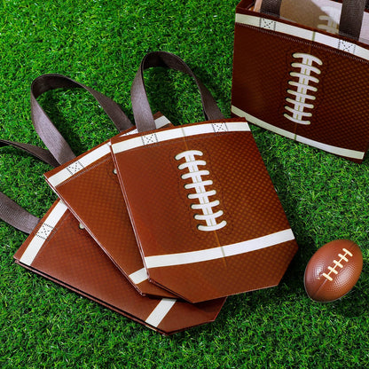 Huhumy 24 Pcs Football Party Favor Bags Treat Goodie Snack Gift Bags with Handles for Sports Team Gift Birthday Party Supplies