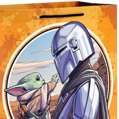 Hallmark Star Wars The Mandalorian 13" Large Gift Bag Bundle (3 Bags: Baby Yoda, The Mandalorian, Grogu) for Birthdays, Christmas, Father's Day, May the 4th