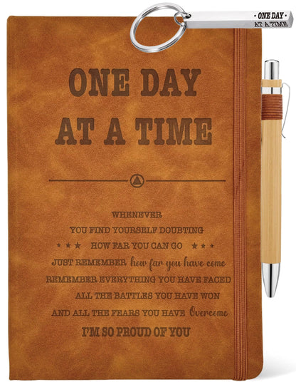 Sober Gifts Men Women, Sobriety Journal 200 Pages Engraved Notebook A5 Lined with Pen, Inspirational Sobriety Gifts, AA NA Recovery Gift from Addiction, Clean And Sober Encouragement Gifts