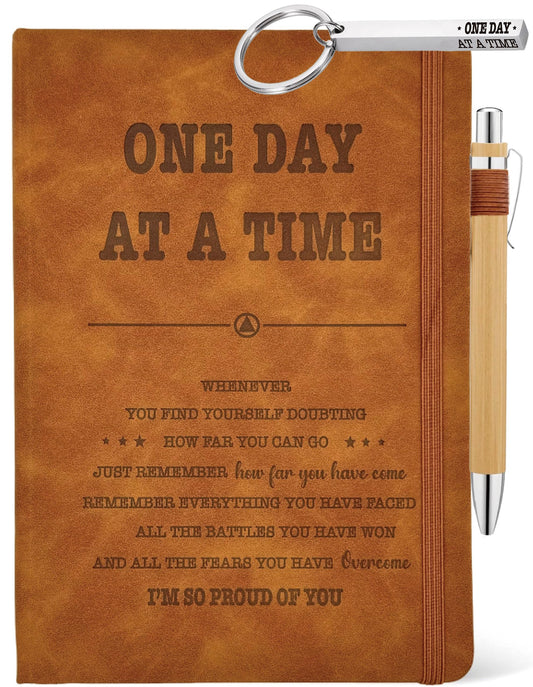 Sober Gifts Men Women, Sobriety Journal 200 Pages Engraved Notebook A5 Lined with Pen, Inspirational Sobriety Gifts, AA NA Recovery Gift from Addiction, Clean And Sober Encouragement Gifts