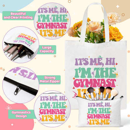 Y1tvei Ballerina Gift Set for Dancing Girls- Dainty Canvas Tote Bag Handbag, Gifts for Ballet Women Birthday Party Favors