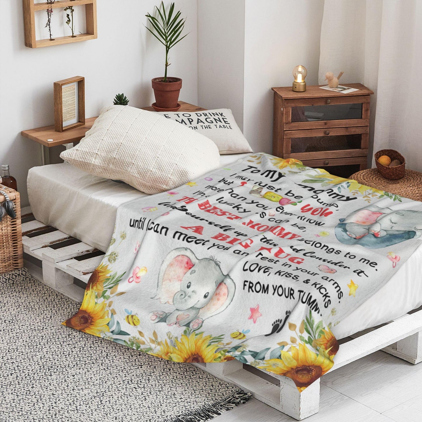 New Mom Gifts, Moms to be Gift, First Time Mom Gifts, Pregnancy Postpartum Gift for Mommy Mother, Soft Flannel Throw Blanket 60"×50"