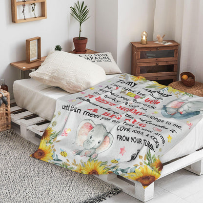 New Mom Gifts, Moms to be Gift, First Time Mom Gifts, Pregnancy Postpartum Gift for Mommy Mother, Soft Flannel Throw Blanket 60"×50"