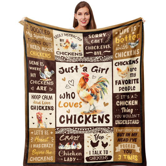 Chicken Gifts for Women/Chicken Lovers, Chick Themed Gifts, Chick Lover/Lady/Mom Presents Throw Blanket 50"x60"