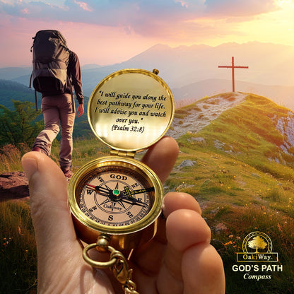 God's Path Compass – Communion & Confirmation Gift for Teenage Boys | Baptism Religious Gifts for Men, Christian, Catholic, Graduation | Sentimental & Inspirational Present – Greeting Card Included