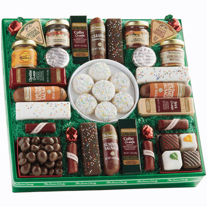 The Swiss Colony 27 Spring Favorites Food Gift Set, Summer Sausage Meats and Cheeses, Gift Basket, Cheese for Charcuterie Board, Holiday, Thank You Gifts, Adults, Women, Men