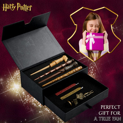 Harry Potter Gifts Writing Set with Wand Pens Stationery Box for Boys Girls Teens Kids Adults with Marauders Map Envelopes Paper Wax Stick Stamp