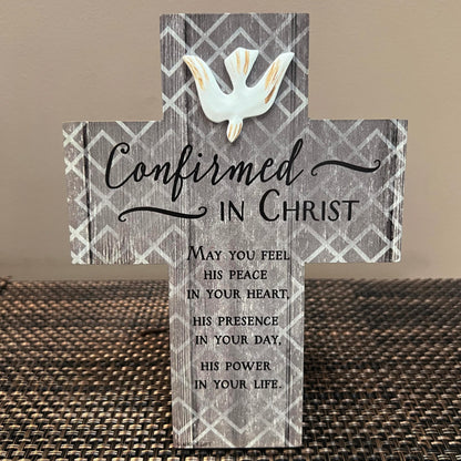 Abbey Gift (Abbey & CA Gift 8"x6" Confirmation Boxed Wood Cross W/Easel, 8" x 6" x 1" inches, Multi