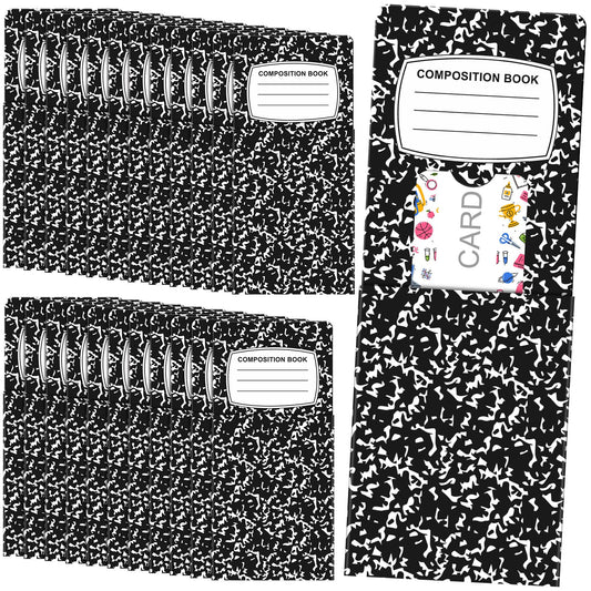 24 Pcs Teacher Gift Card Holder Composition Notebook Coffee Money Sleeves Thank You Teacher Greeting Cards Bulk Notebook Money Holder End of Year Gifts Graduation Party for First Day Back to School