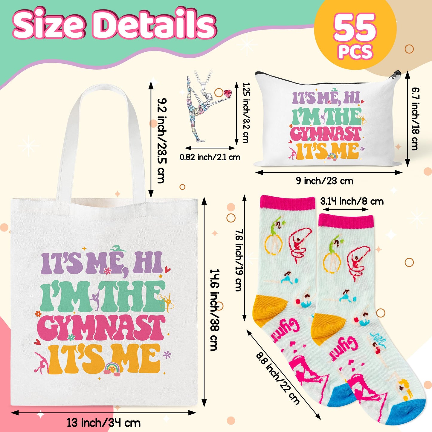 Y1tvei Ballerina Gift Set for Dancing Girls- Dainty Canvas Tote Bag Handbag, Gifts for Ballet Women Birthday Party Favors