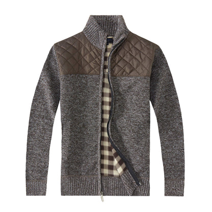 Gioberti Men's Knitted Regular Fit Full Zip Cardigan Sweater with Soft Brushed Flannel Lining