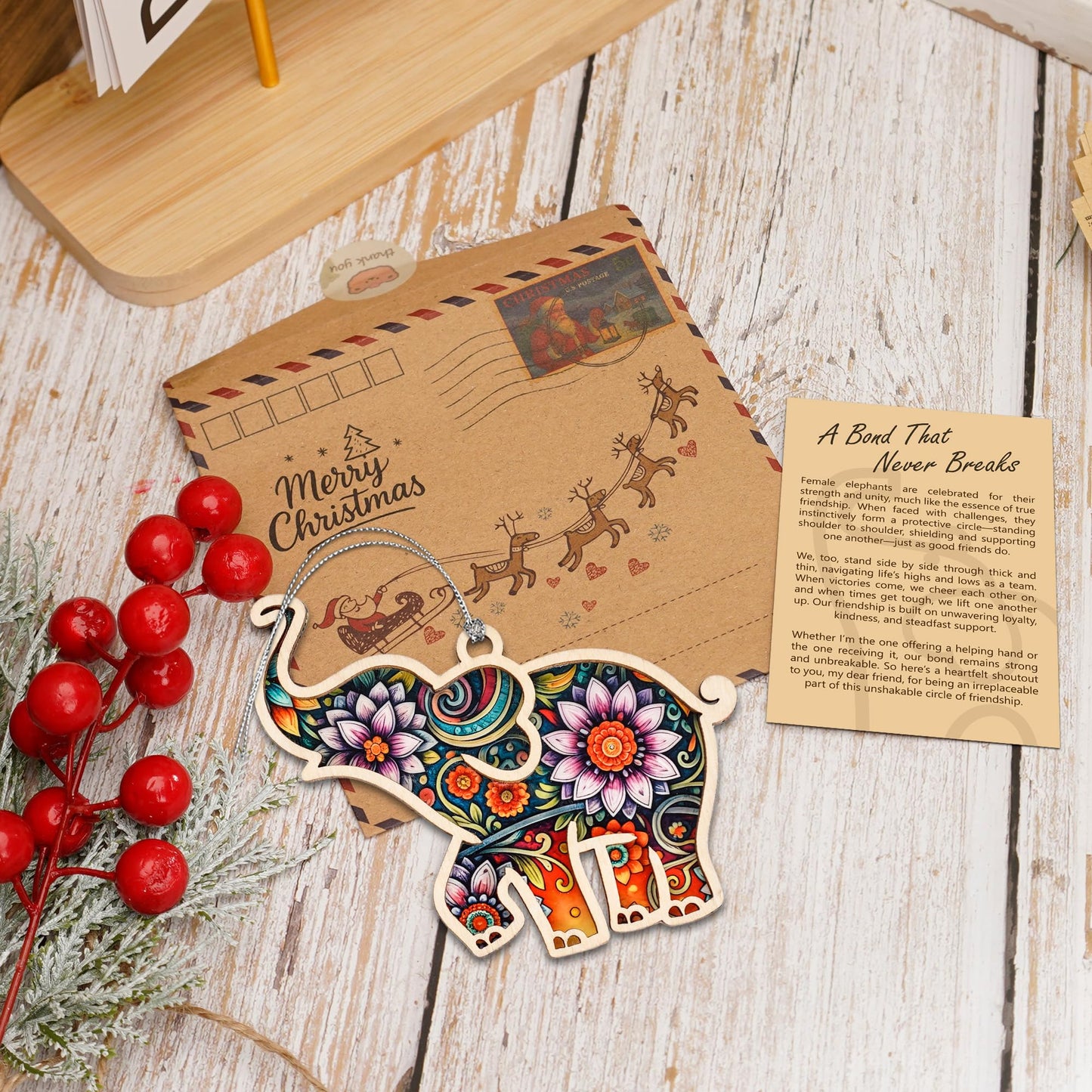 Elephant Gifts for Women, Gifts for Best Friend for Friends, Friendship Elephant Suncatcher Story Card, Meaningful Friendship Gifts for Women, Birthday Gift for Best Friends, Sisters