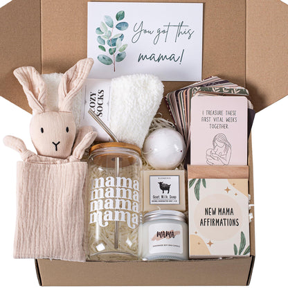 New Mom Care Package After Baby, 7pcs New Mom Gifts Set After Birth, Postpartum Gifts for Mom, After Birth Postpartum Essentials for Mom Kit, Pregnancy Gifts for First-Time Moms, Expecting Mom
