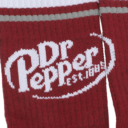 Bioworld Dr Pepper Classic Logo Maroon Men’s Athletic Crew Socks