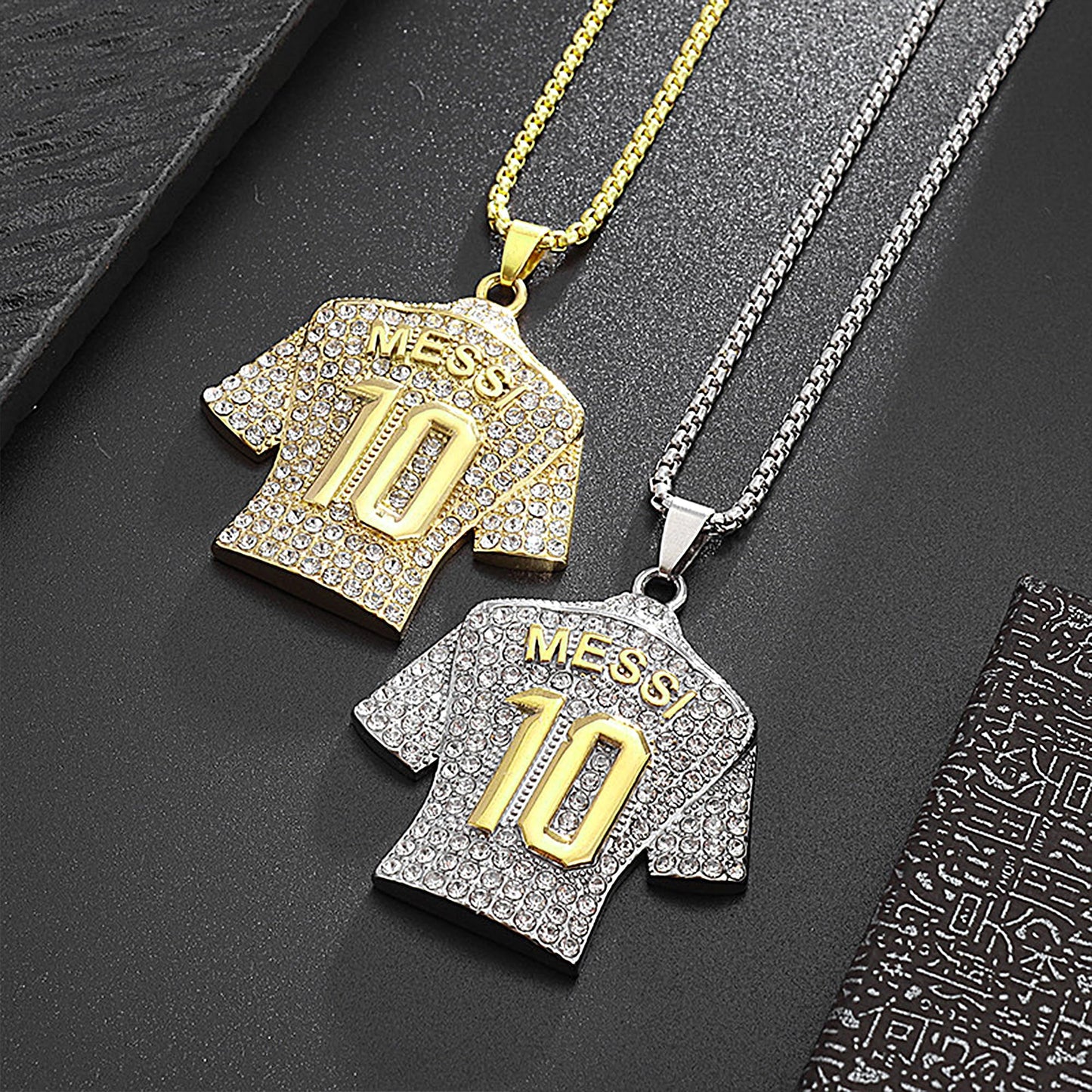 Soccer Jersey 10 Necklace, Number 10 Soccer Jersey Pendant Necklace, Titanium Steel Necklace Pendant, Football Gifts for Miami Fans