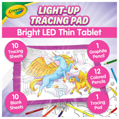 Crayola Light Up Tracing Pad Pink, Best Birthday Gifts for Girls & Boys, 6, 7, 8 Year Olds, Kids Toys, Light Box Art Kit for Kids