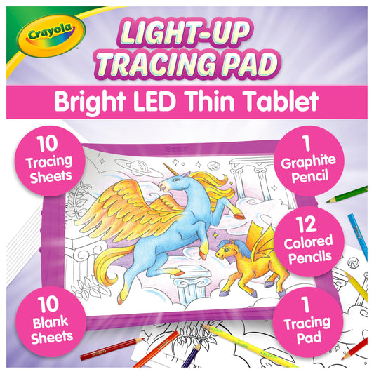 Crayola Light Up Tracing Pad Pink, Best Birthday Gifts for Girls & Boys, 6, 7, 8 Year Olds, Kids Toys, Light Box Art Kit for Kids