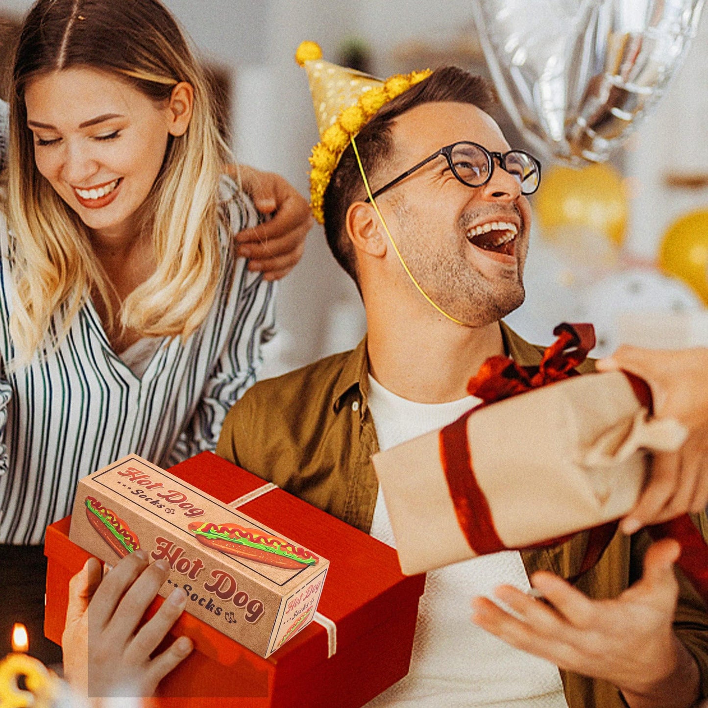 AGRIMONY Funny Burger Hot Dog Tacos Popcorn Socks Box -Easter Fathers Birthday Gag Christmas Gifts for Men Teen Boys Women