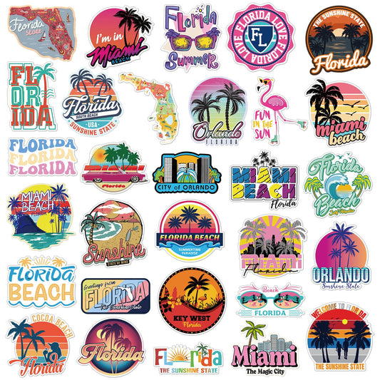 Konohan 30 Pcs Florida Souvenirs Gifts Florida Magnet for Refrigerator City Magnetic Refrigerator Stickers for Party Home Decoration