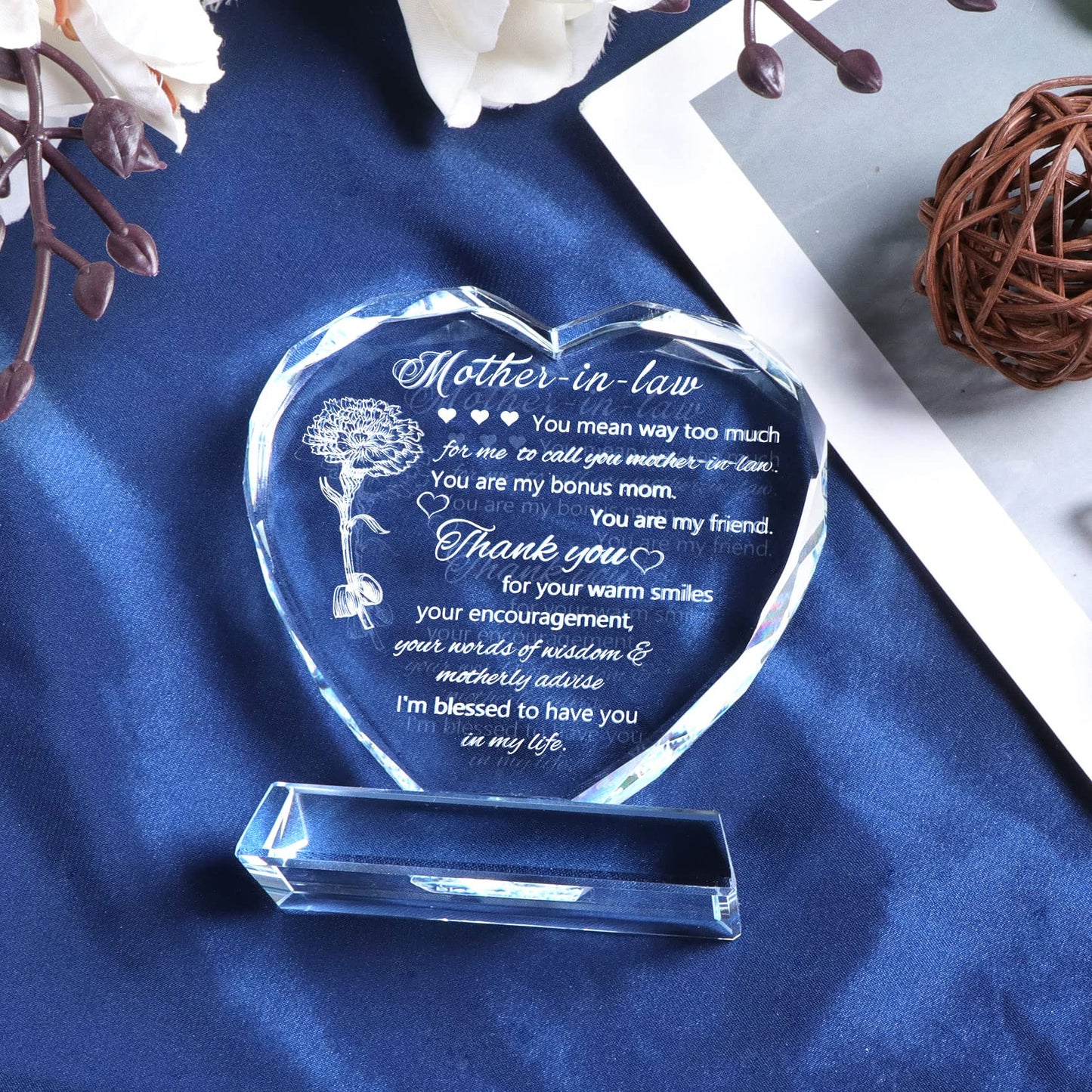 Movdyka Heart-Shaped Keepsake Gifts for Mother in Law - Unique Birthday & Mothers Day