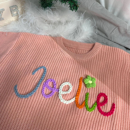 Personalized Baby Name Sweater,Toddler Baby Girl Boy Knit Sweater Gifts, Custom Newborn Girl Clothes Cardigan,Baby Sister Sweater. Multicolor