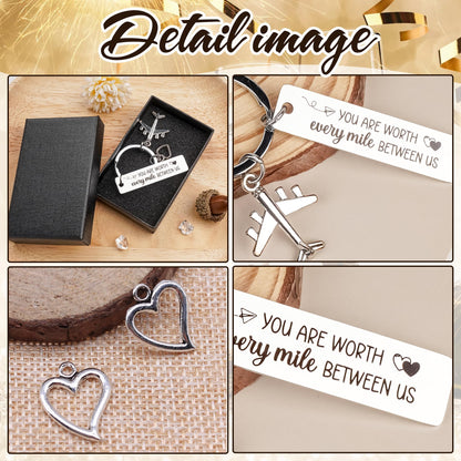 Long Distance Relationship Keychain Gift - Anniversary Couples Gift for Boyfriend Girlfriend, Romantic Keepsake for New Year