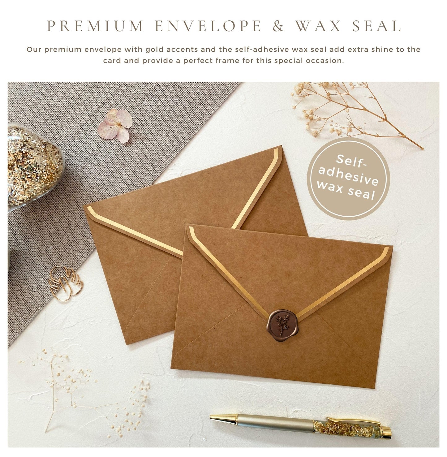 Joli Coon Will you be my godparents card with luxury envelope and wax seal - Godparents proposal gift