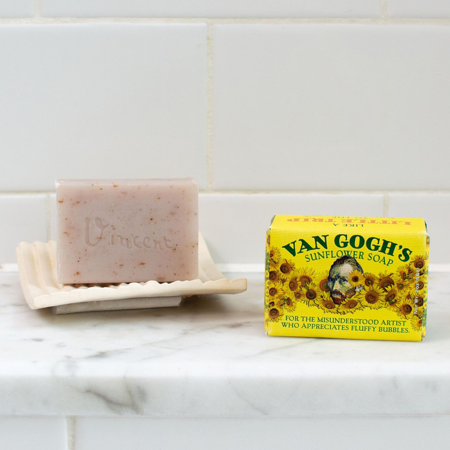 The Unemployed Philosophers Guild Vincent Van Gogh's Sunflower Soap - Made in the USA, 2oz (56g) Travel or Hotel Sized Guest Bar Soap