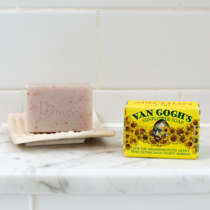 The Unemployed Philosophers Guild Vincent Van Gogh's Sunflower Soap - Made in the USA, 2oz (56g) Travel or Hotel Sized Guest Bar Soap