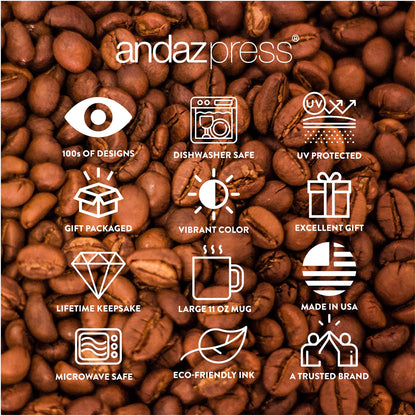 Andaz Press 11oz. Coffee Mug Gag Gift, World's Best Babysitter, Floral Design, 1-Pack, Beautiful Unique Flower Coffee Cup Birthday Christmas