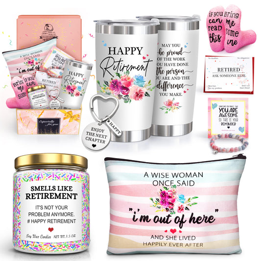 Retirement Gifts for Women 2026-Happy Retirement Gifts for Retirees，Teachers，Coworker，Nurses，Mom，Grandma，Unique Retired 20OZ Tumbler Gift Ideas for Coworkers Office & Family