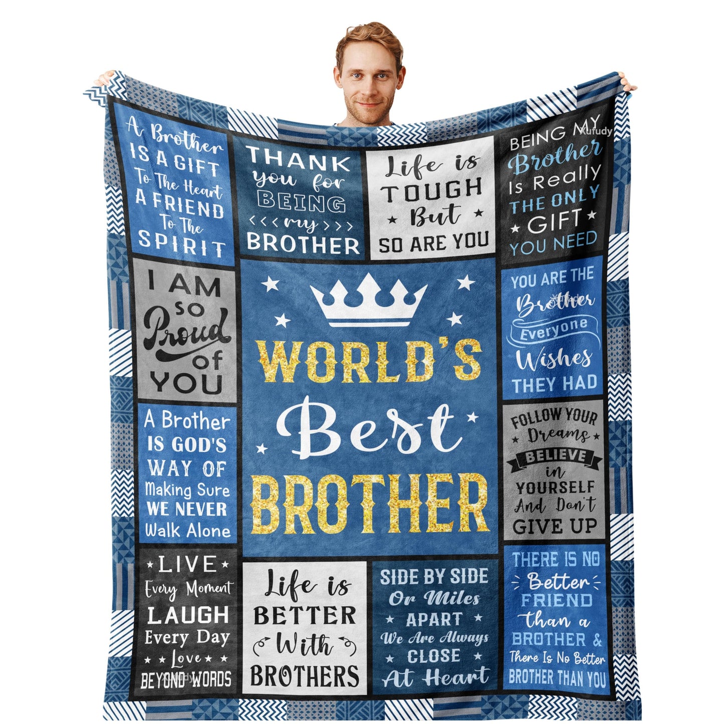 Gifts for Brother Fathers Day, Best Brother Birthday Gifts from Sister Blanket 60"x50", Brothers Blankets from Sister