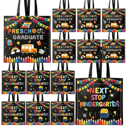 20 Pcs Preschool Graduation Gift Bags Class of 2026 Preschool Grad Treat Candy Goodie Bag pre-k Graduate Non Woven Reusable Bags for Preschool Graduation Decorations