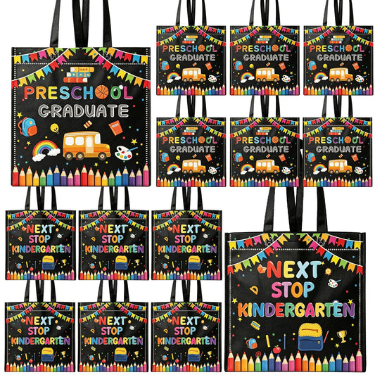 20 Pcs Preschool Graduation Gift Bags Class of 2026 Preschool Grad Treat Candy Goodie Bag pre-k Graduate Non Woven Reusable Bags for Preschool Graduation Decorations
