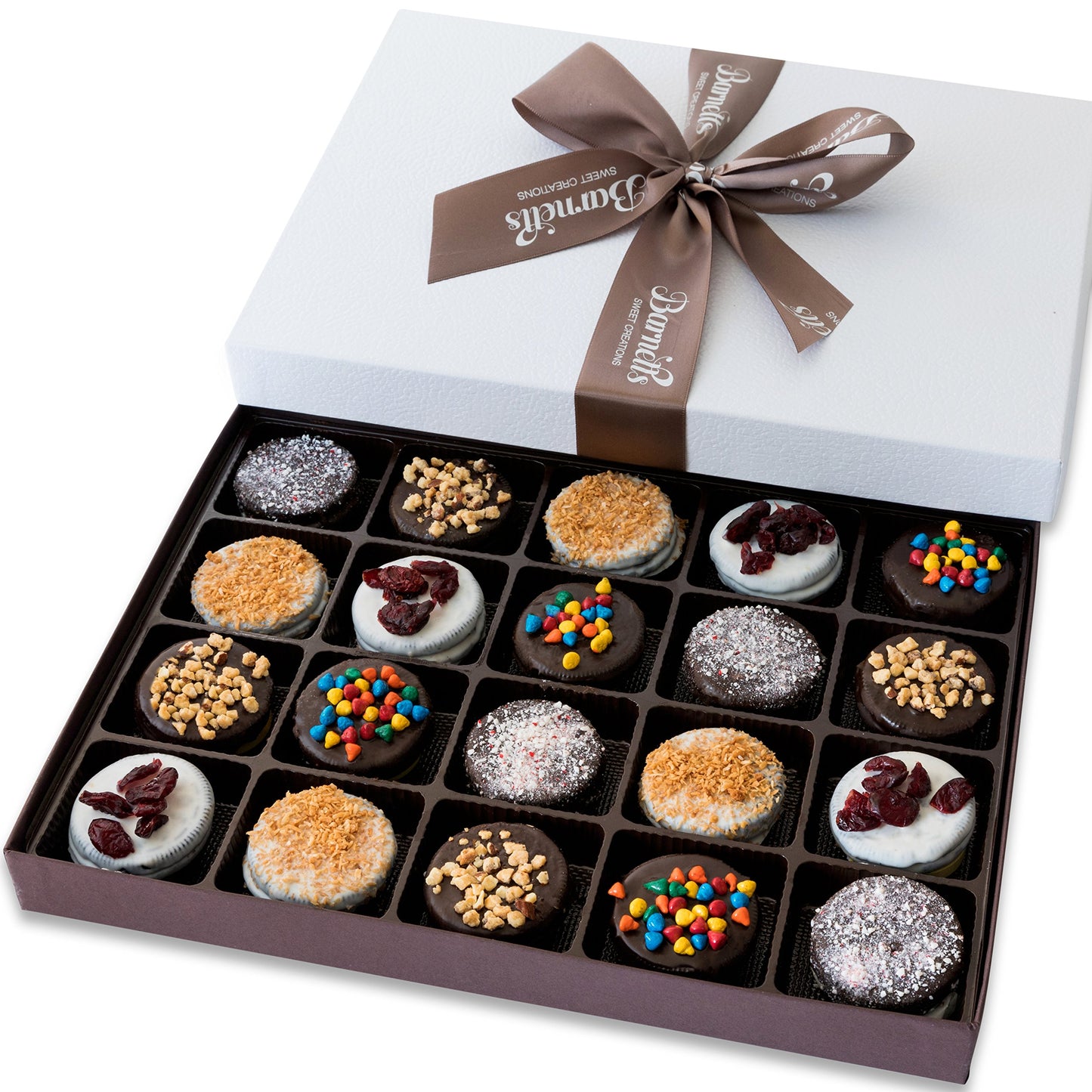 Barnetts Fathers Day Cookies Gift Basket, 20 Gourmet Chocolate Covered Candy for Dad, Men, Women, Treats Box Food Delivery for Him and Her, Baskets Gifts Ideas for Father, Grandfather, Husband, Brother, Son, Grandson