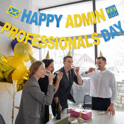 Happy Admin Professionals Day Banner No DIY Glitter Happy Administrative Professionals Day Office Party Decorations Administrative Professionals Day Gifts Appreciation Decorations
