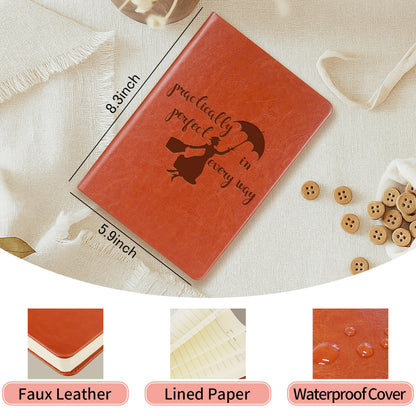 Mary Movie gift Leather Journal Notebook Poppin Umbrella Fans Gift Practically Perfect in Every Way Movie Inspired Gifts for Mary Fans (Perfect in every way)