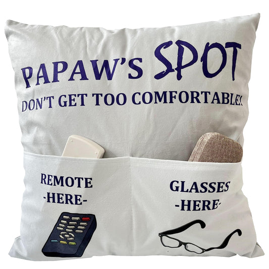 Papaw Gifts Dad Grandpa Gifts, 2-Pocket 2-Sided Papaw Pillow Covers 18x18 Inch, Fathers Day Birthday Christmas Stocking Stuffers Thanksgiving Day Gifts