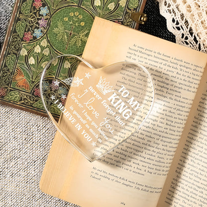 Gifts for Him Boyfriend, Mens Gifts, Anniversary I Love You Gifts for Him, Men's Heart Shaped Acrylic Block -Fathers Day Birthday Gifts for Boyfriend Husband