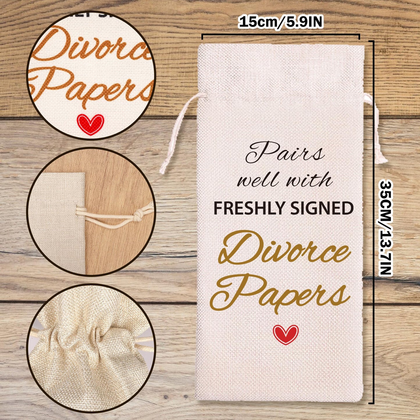 Divorce Gifts for Women Men - New Beginning Pairs Well With Freshly Signed Divorce Papers Wine Gift Bag, Break Up Congratulations for Friends Sisters Family Party Decorations Present Ideas