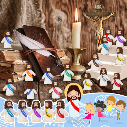 Bamamon 50 Pcs Little Jesus Figures, Mini Jesus Figurines in Bulk Easter Jesus Loves You Tiny Christ Toys to Hide and Seek Sunday School Religious Party Favors Baptism Gifts for Easter Egg Stuffers